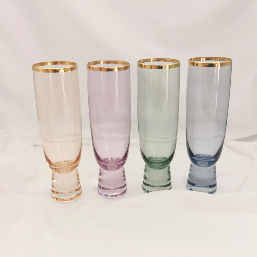 European pink crystal glass wine champagne wine glass