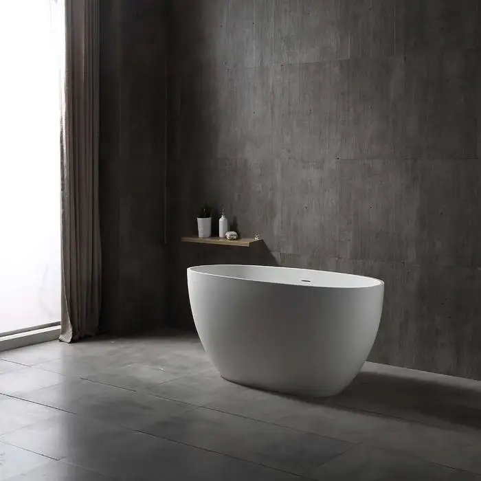 Modern Indoor Bathroom Freestanding Resin Stone Bathtub solid surface cast stone bath tub
