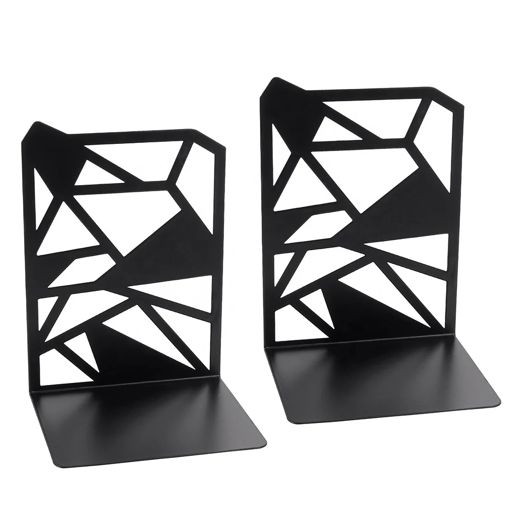 Custom School Office Heavy Duty Metal Bookends Steel Book Shelf Holder Universal Economy Library Desktop