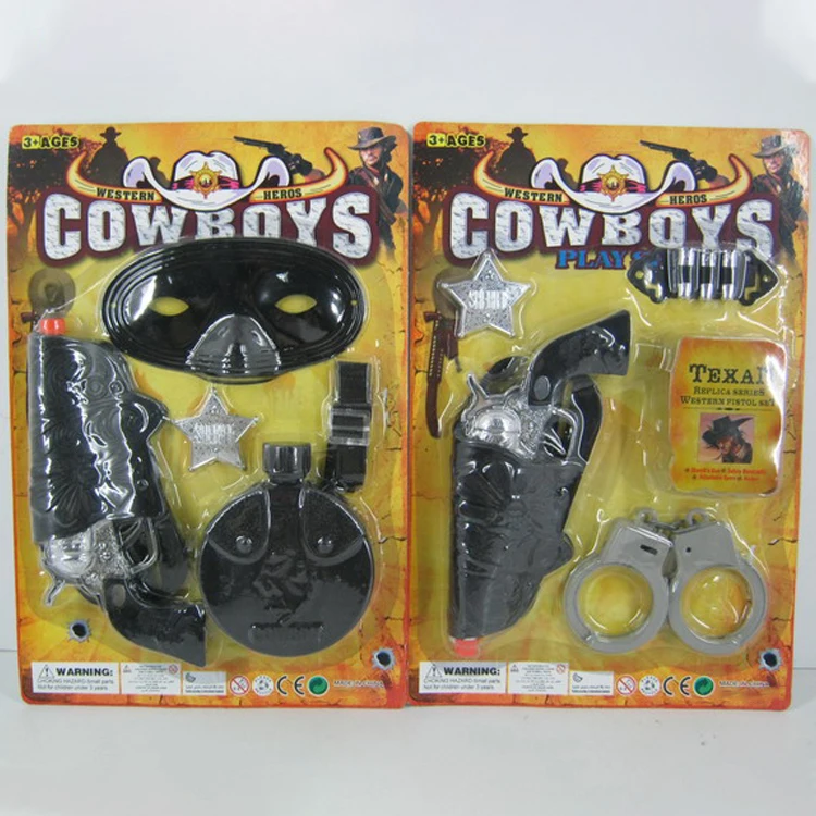 Customization Boy Weapon Toys With Plastic Handcuff Party Favor Toy For Kids Western Toy Cowboy Guns