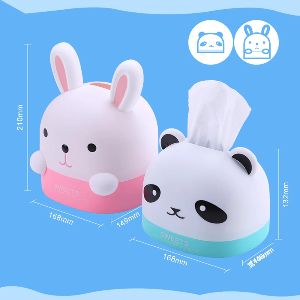 Factory Direct Sales Cute Animal Shape Home And Car Tissue Box Plastic Holder Suppliers