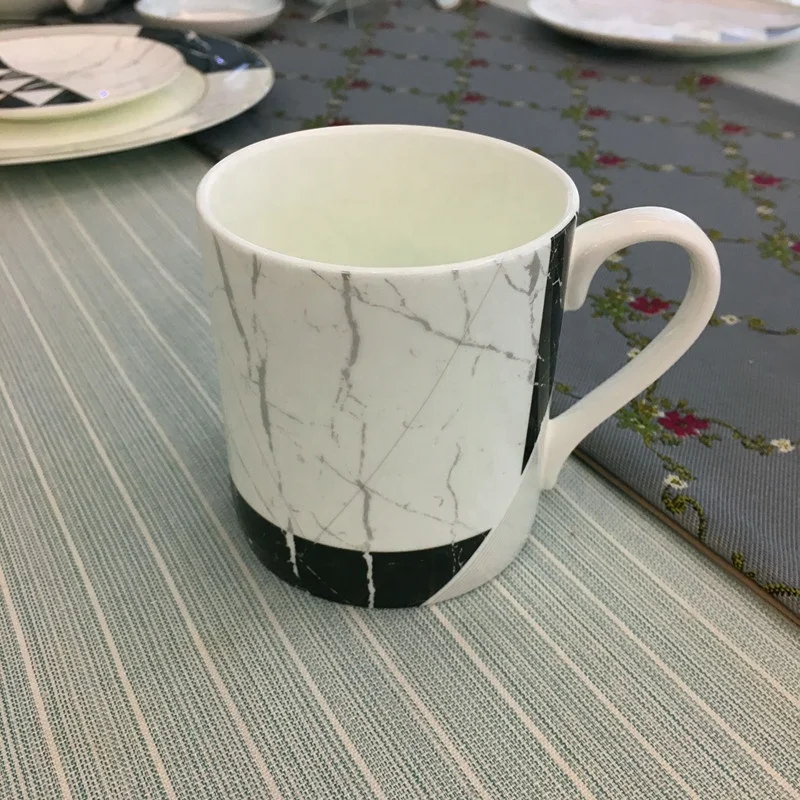 High Quality Dinnerware Sets Porcelain Plates Sets Best Quality Fashion Ceramic Dinner Set Bone China In Black White Plates