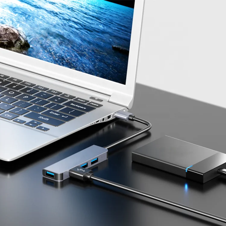 Fashion 3.0 2.0 Multiport C Adapter Usb Hub 3.0 4 Ports 4-port 4 In 1 Usb 3.0 Hub 4 Port Usb Hub For PC