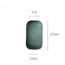 European-Style High-End Simple Round Grey Green Flower Vases for Decoration Frosted Texture Classic Glass Vase