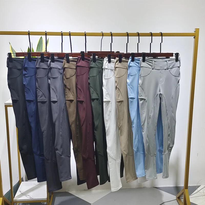 Modern Style Female Breeches Equestrian Silicone Legging Riding Tights Pants Horse Equestrian Jodhpur Khaki S