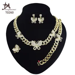 T0260 оптовая продажа женских ювелирных изделий XOXO diamond 18K позолоченный набор ювелирных изделий