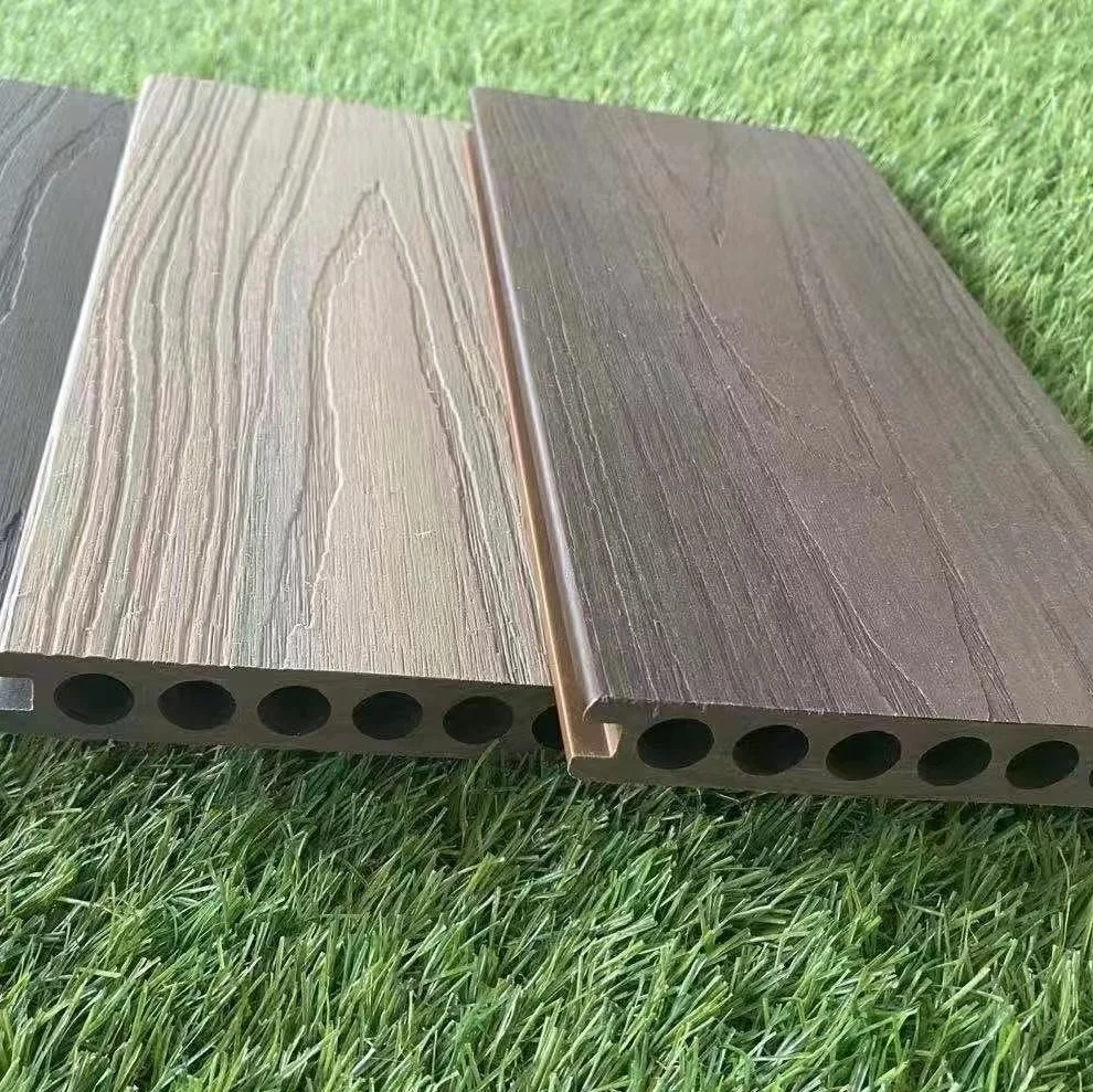 cheap price and anti-slip WPC decking flooring grey color for garden house