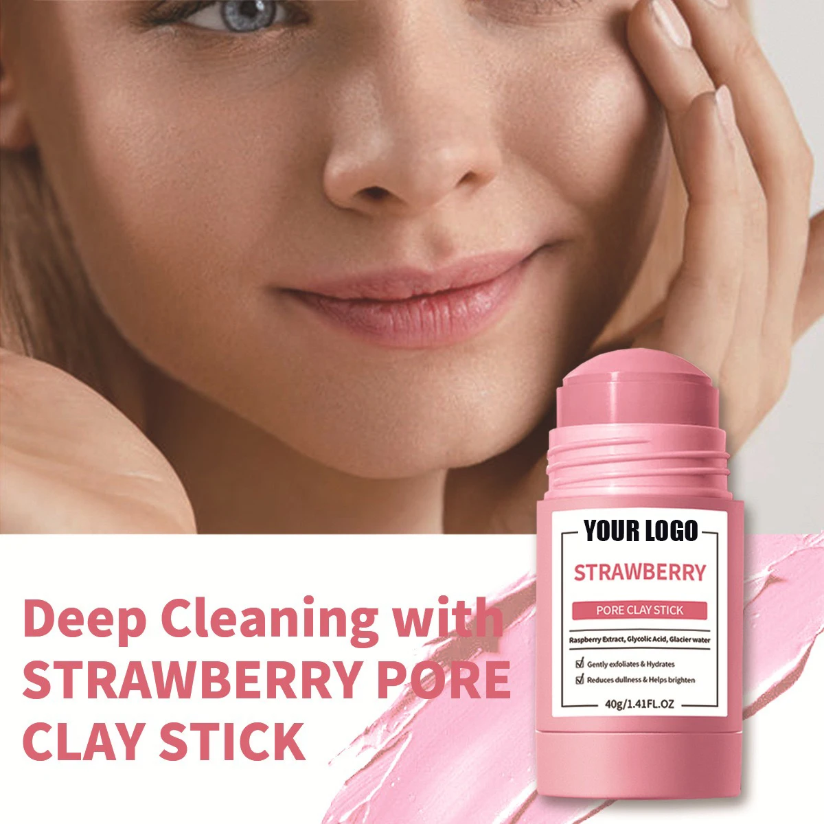 4 Color Tighten Pores Mask Stick Wormwood Niacinamide, Salicylic Acid, Volcano Strawberry Marine Reduced Oil Mud Film Stick