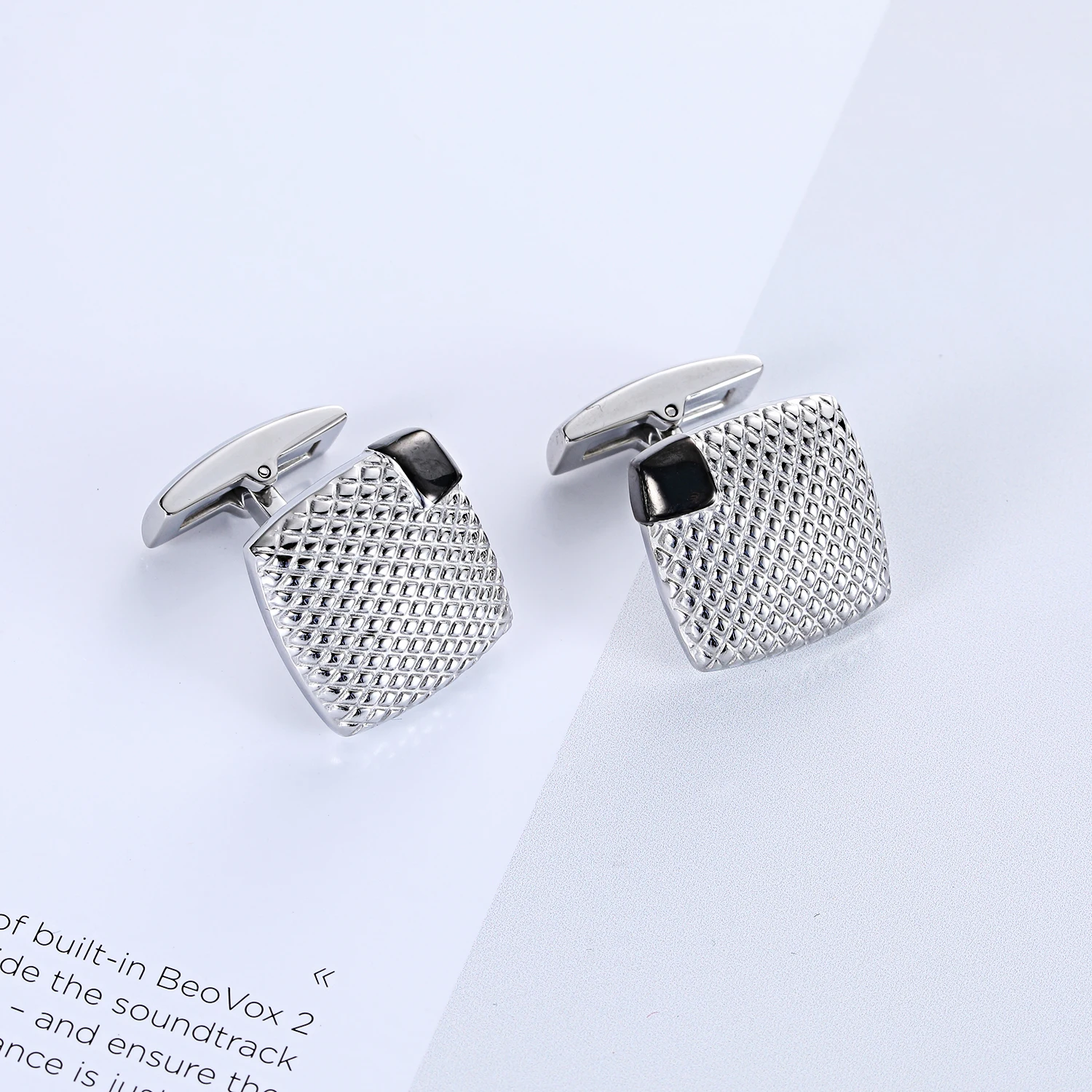 Factory Stock Wholesale And Retail Custom Stainless Steel Cufflinks Silver Black Color Plain Wedding Cufflinks Manufacturer
