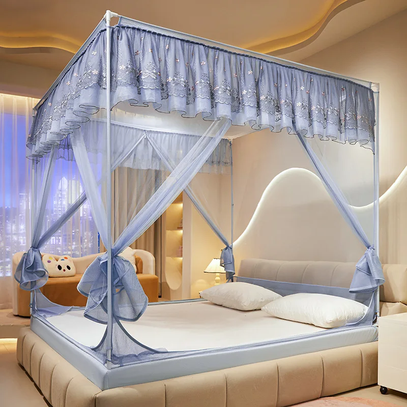 Прямая поставка с завода, плотная кровать для сидения, Детская противомоскитная сетка с квадратным верхом на молнии с тремя дверями