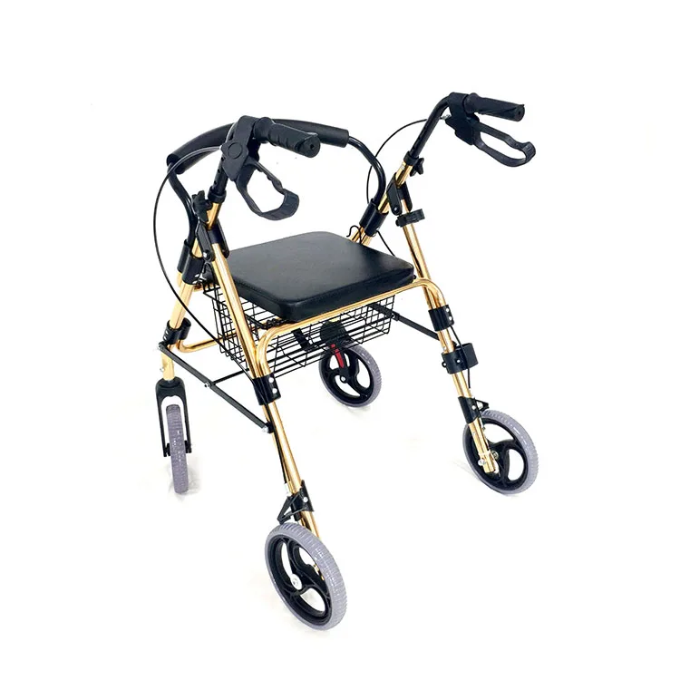 Senyang manufacturer price aluminum 4 wheels lightweight folding rollator walker for adults
