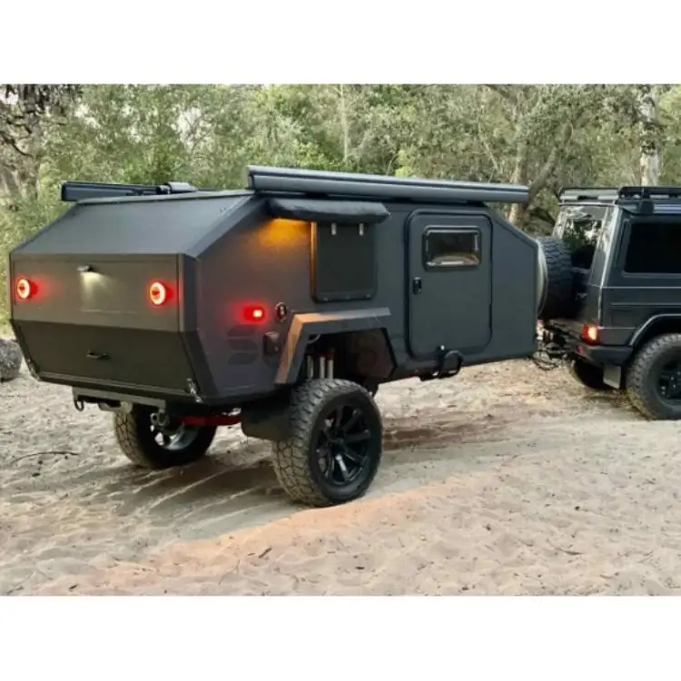 Factory Custom Mini Tourist Pop up Camper Teardrop, Wholesale Fashion Sleeper Travel Trailer Teardrop Camper Mini Caravan