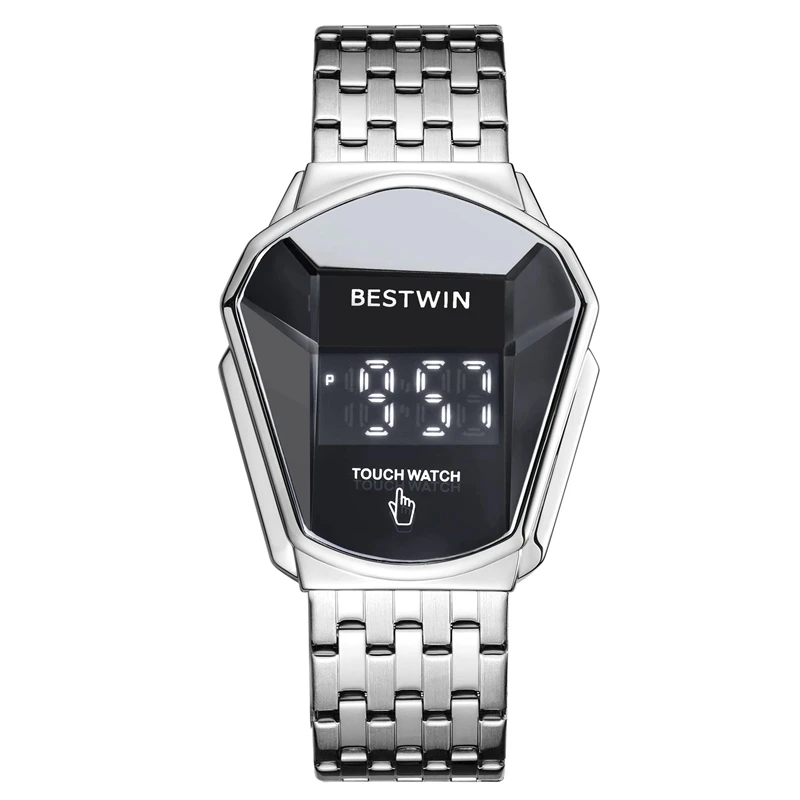 Bestwin 6616 Mens Locomotive Wrist Watches High Quality Touch Screen LED Digital Bracelet Watches Reloj Hombre Het ile peodve