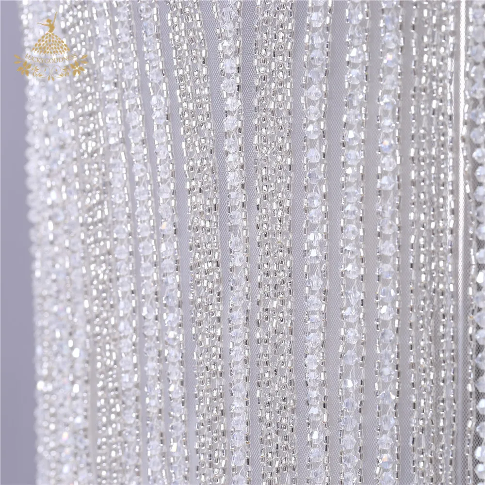 Свадебные Длинные нашивки со стразами Аппликация для свадебного платья