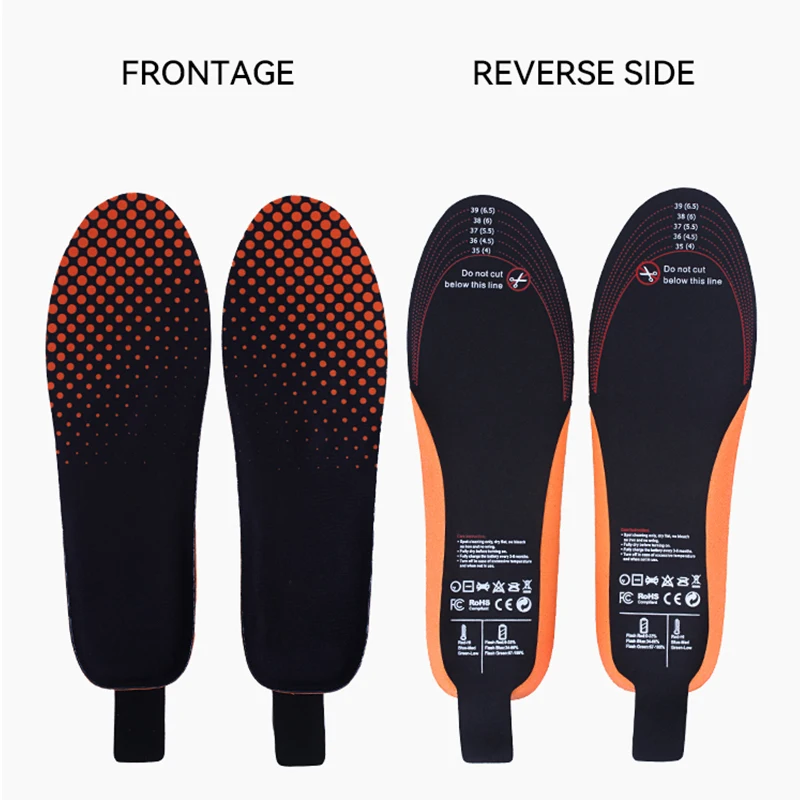 Lithium Battery Rechargeable Foot Insole Warmer Electric Heating Thermal Insoles Usb Heated Insoles For Shoes