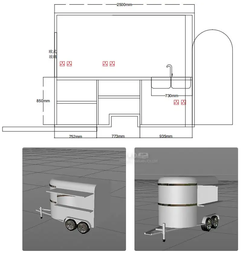 Custom Vintage Taco Street Food Van Cart Fast BBQ Trailers Mobile Food Trucks For Sales