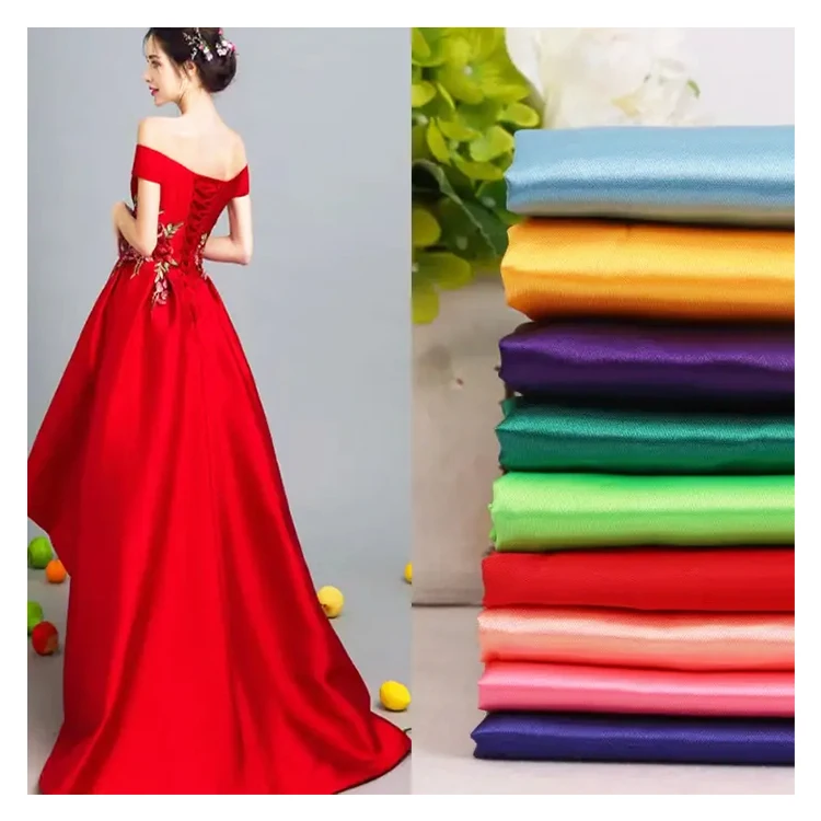 Gloss chamuse satin 100% polyester fabric 110g-120g use for dress