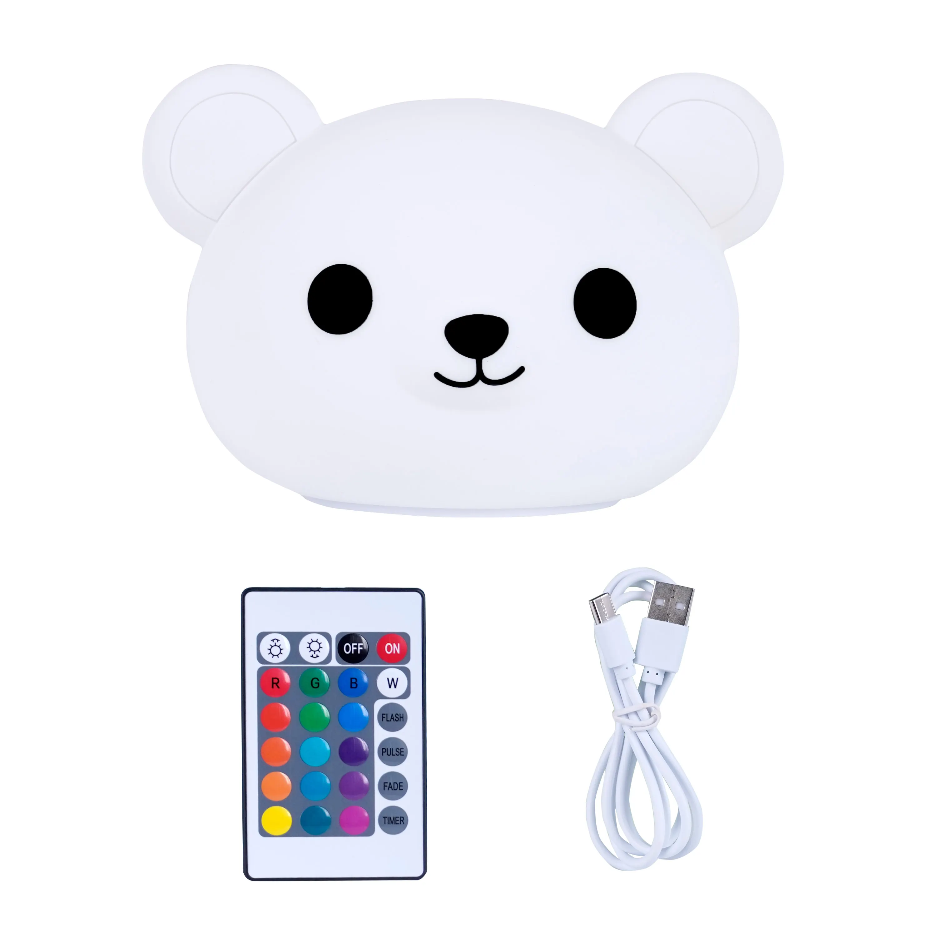 Factory Customization Silicone Night Light Bear Usb Rechargeable Table Led Lamp Silicone Night Lights For Kids Room