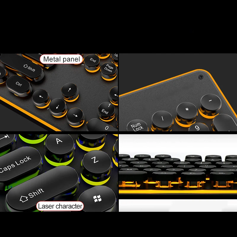 Plug-and-play ABS universal wired keyboard backlight 104-key waterproof mechanical keyboard