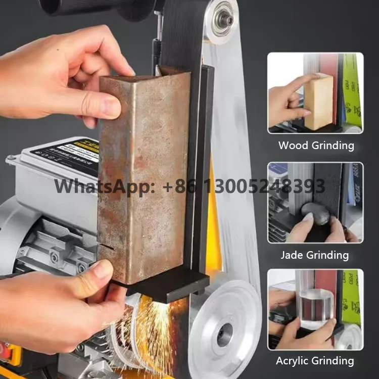 Power Tools 2200W 50*915mm Metal Grinder Woodworking Abrasive Belt Polishing Machine Vertical Belt Sander with Round Sand Disc