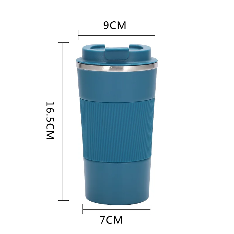 380ml 510ml Custom Portable Stainless Steel Coffee Mug Insulated Coffee Mug Car Cup With Silicone Cover
