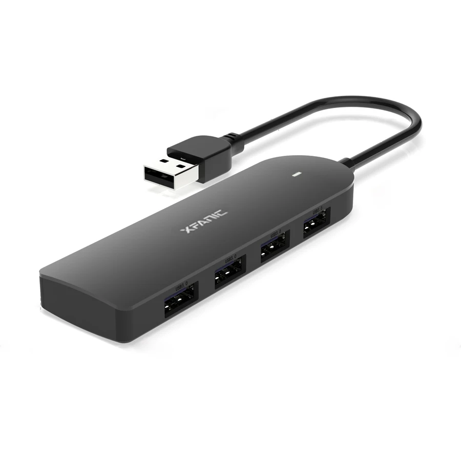 Черный ультра тонкий центр данных 4 порта Usb зарядное устройство, Usb 2,0 док-станция Usb 3,0 4-портовый концентратор