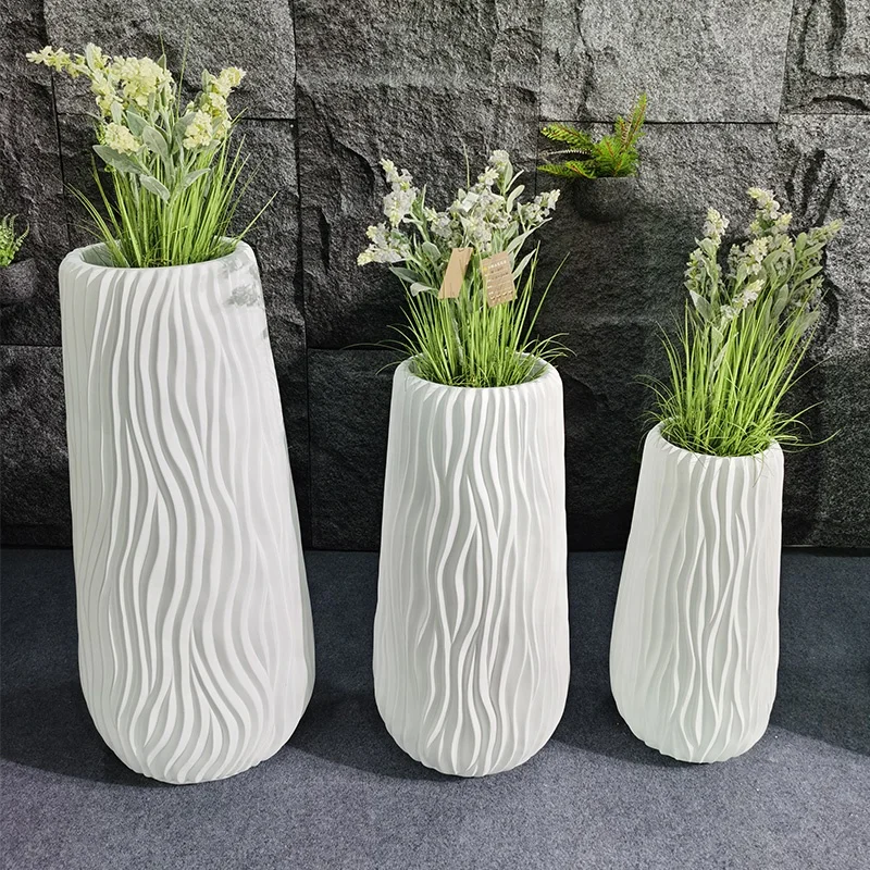 New Design European Style Fiberglass Flower Pots Indoor Outdoor Planters Garden Home Hotel Plant Pots