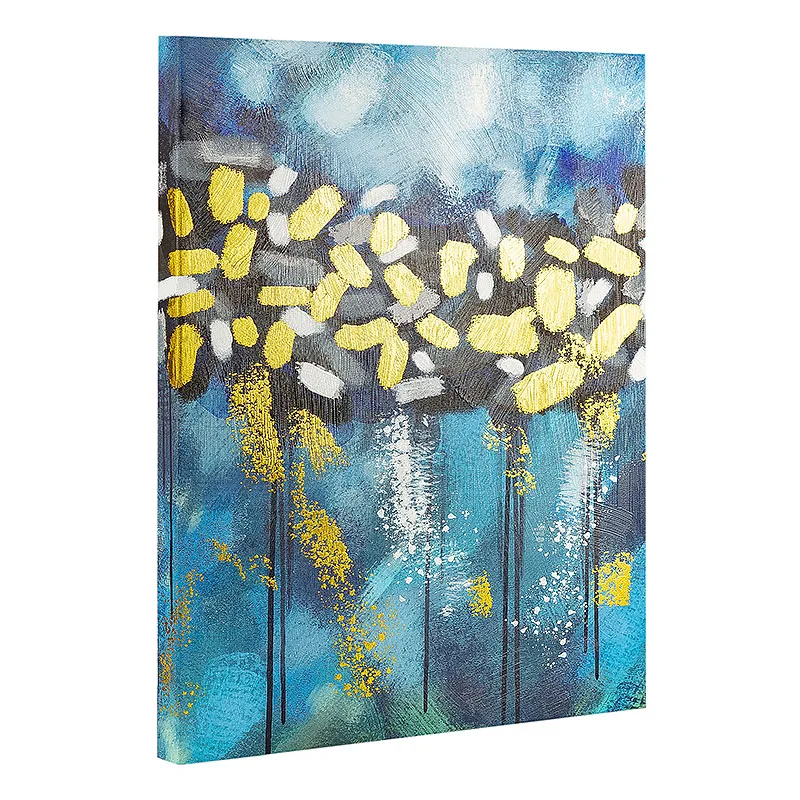 Abstract Painting Canvas Wall Art Modern with Gold Foil for Office & Bedroom