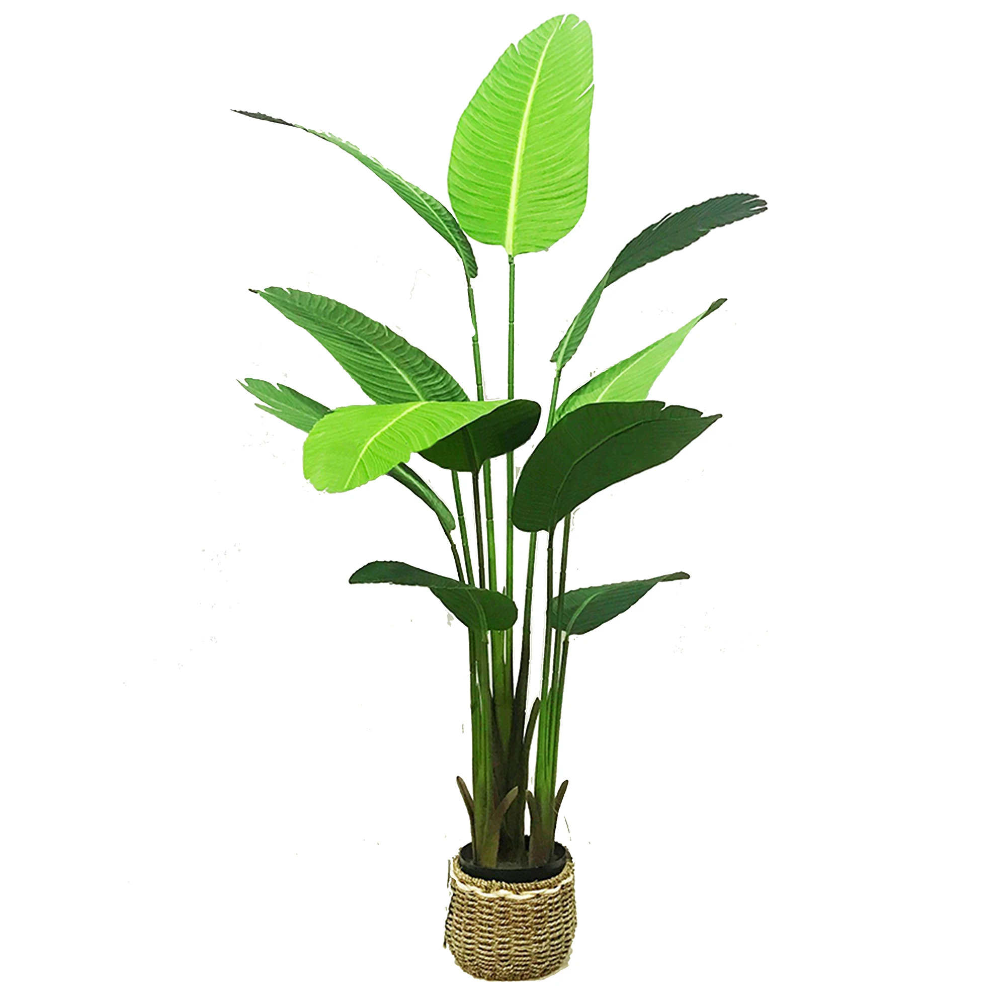 Senmsine 160cm 10 leaves Artificial Tree Bird of Paradise Plant Tropical Palm Tree Potted Plant for Indoor Outdoor Decor