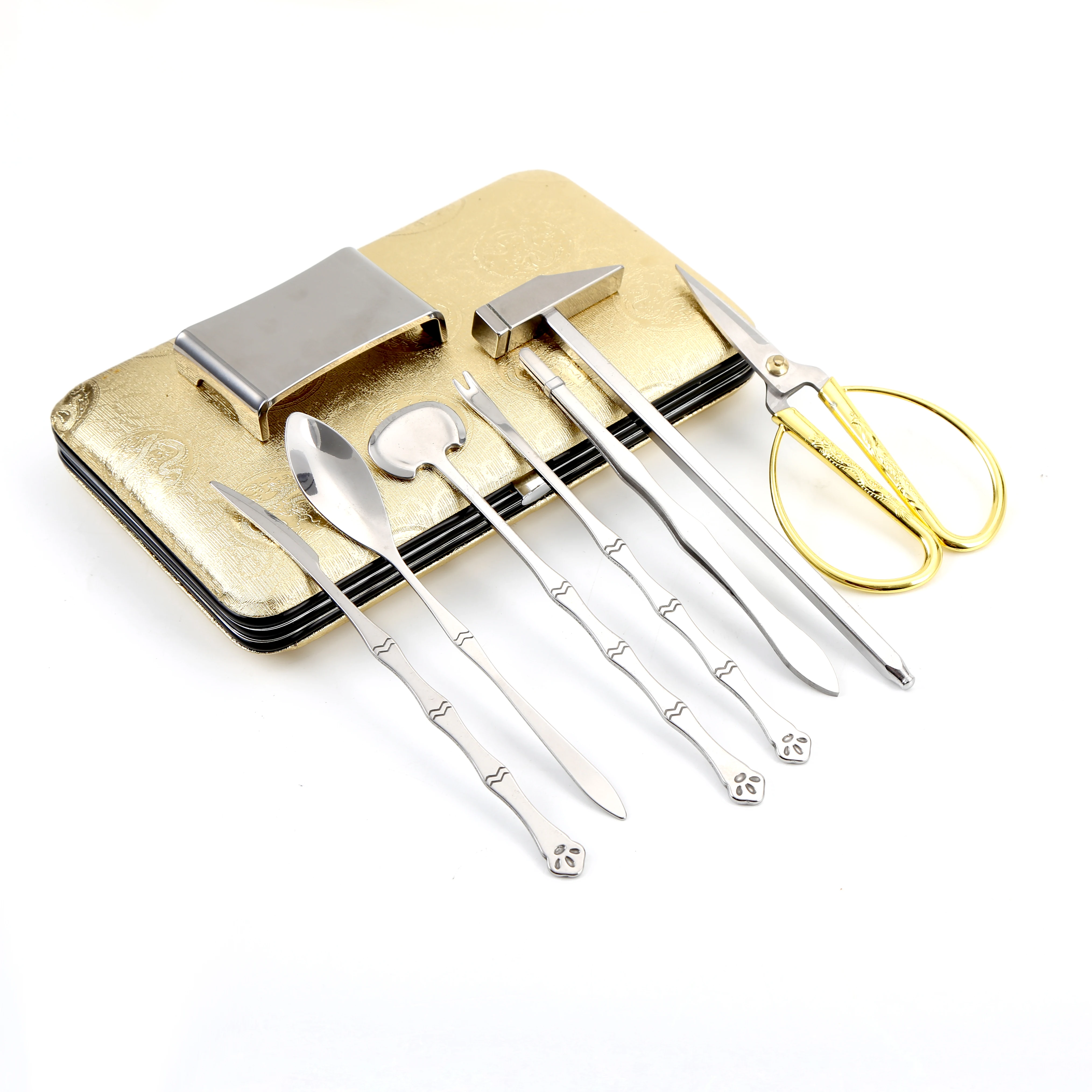 8Pcs Seafood Tool Set Lobster Crab Nut Cracker Opener Tool Set Stainless Steel Seafood Claw Forks Picks Set  with Package Box
