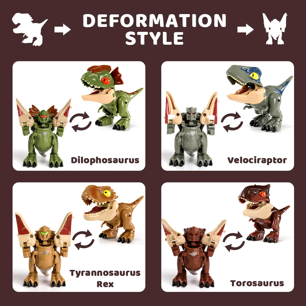 Мультфильм динозавр Морфинг Робот Детская развивающая игрушка