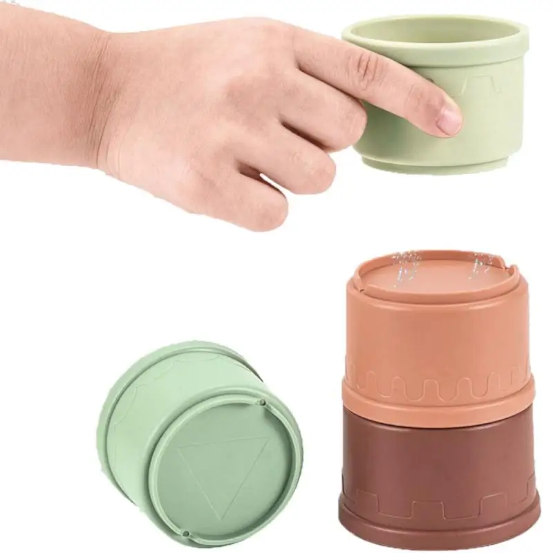 Wholesales  hot selling 8-piece set of fun early education baby shower stacking cup toy stacking tower gift