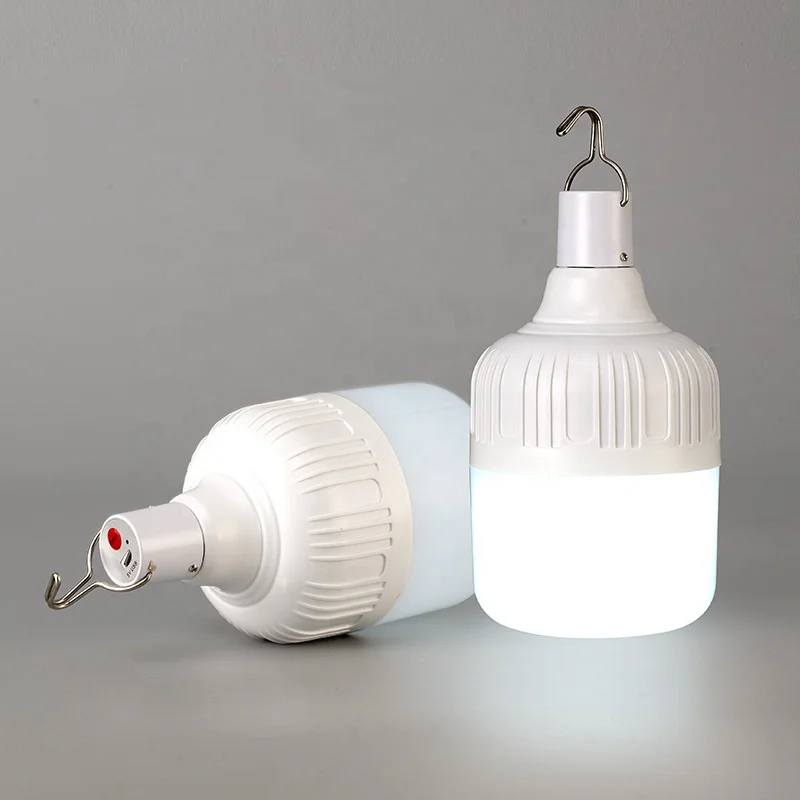 
Home and outside night lighting 80w rechargeable emergency LED bulb light lamp with backup battery 