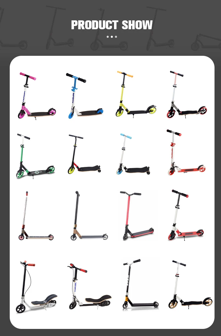 2 Wheel Adult Foot Scooter Kick Scooter Folding Height Adjustable Adult Urban Stunt Scooter With Handbrake