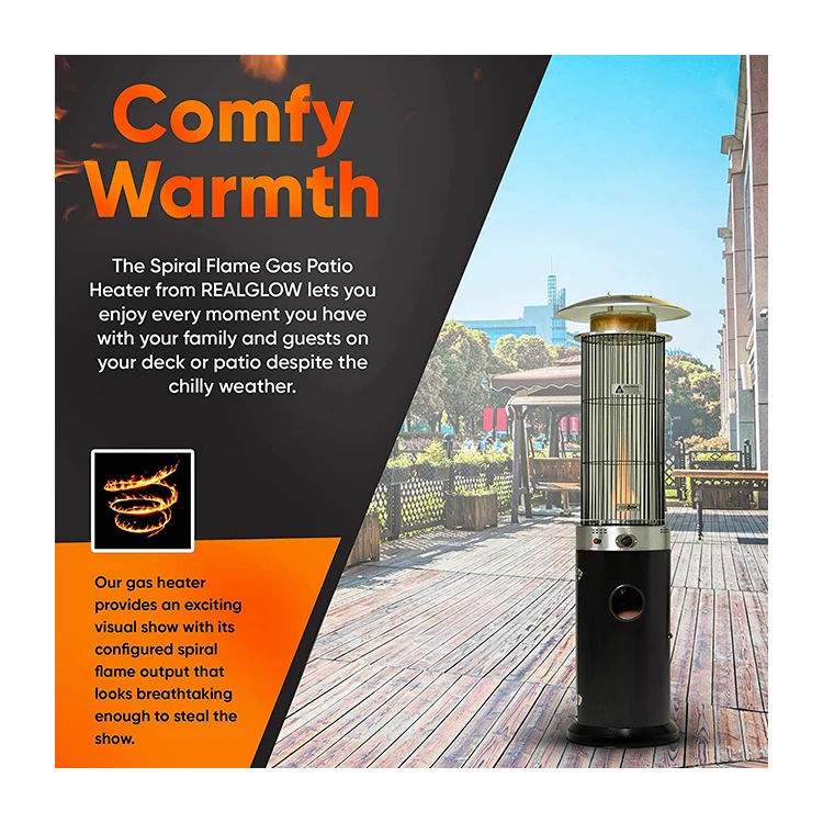 Round Spiral Flame Patio Heater with Heating Grid