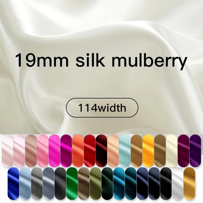 
Hot sale Silk stretch satin Ready to Ship No MOQ 114cm 19mm 100% Pure Natural Mulberrry Silk Fabric 