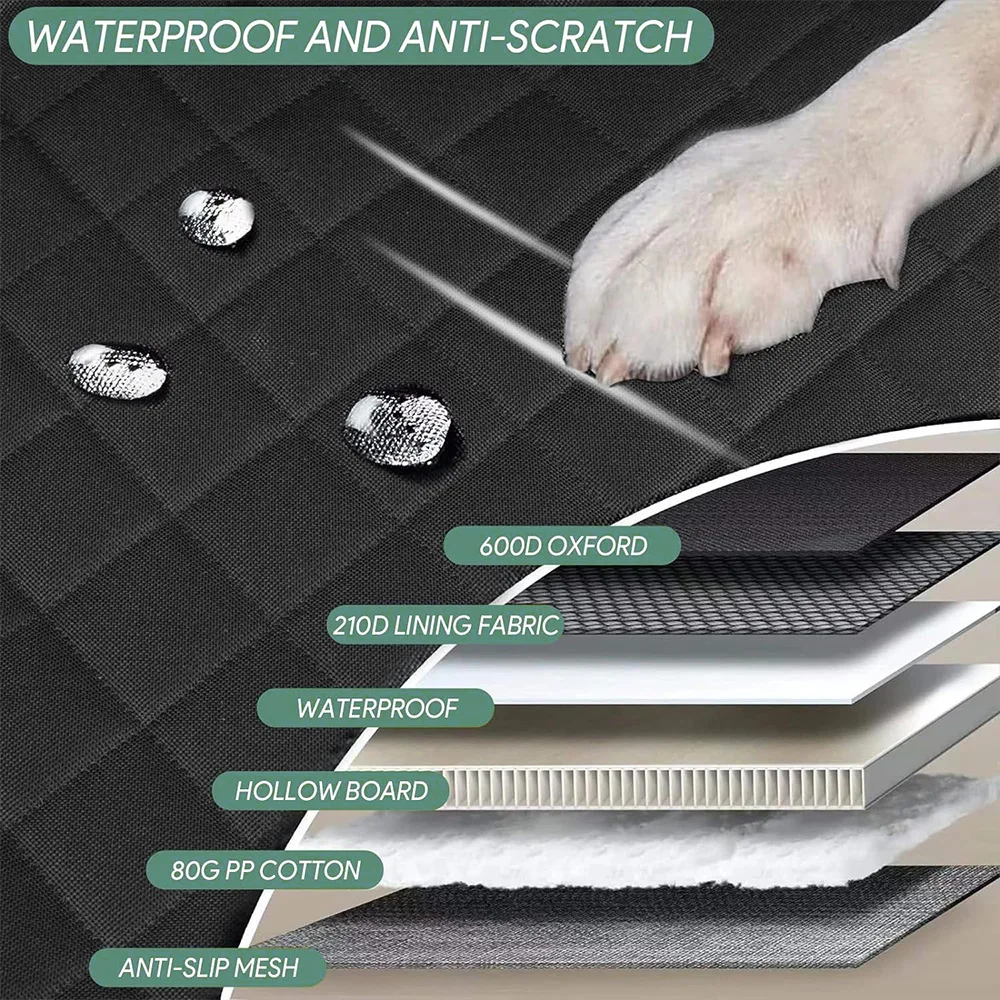 Seat Extender with Mesh Window Dog Backseat Cover for Cars Stock Waterproof Hard Bottom Hammock for Car Travel