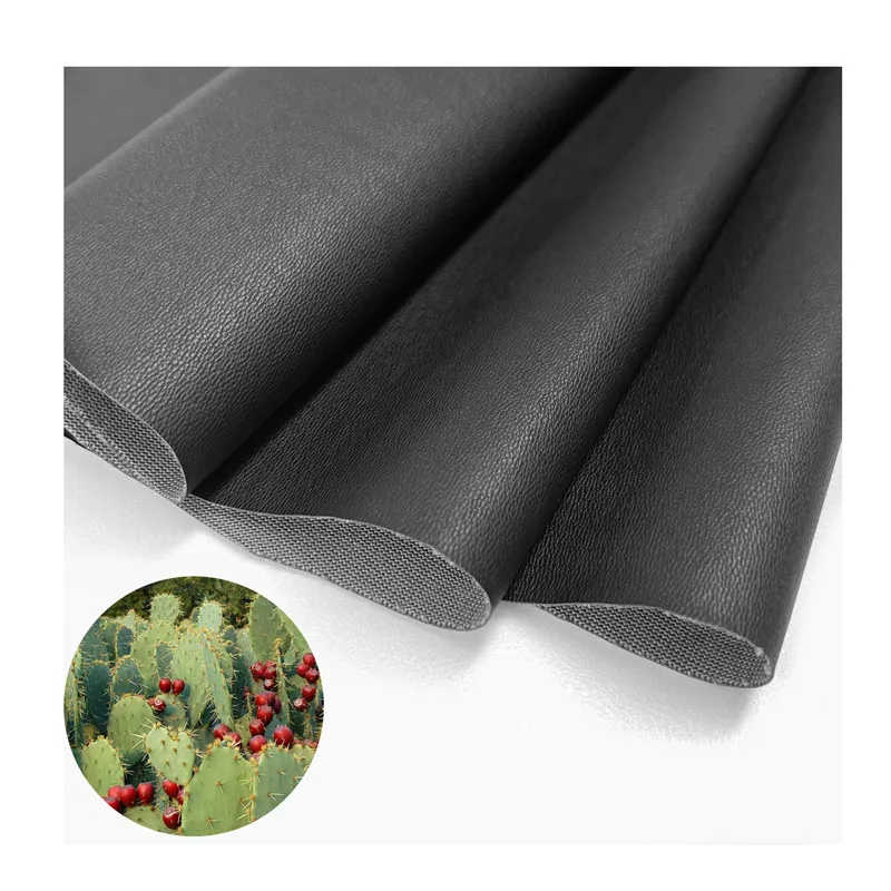 Recycled plant fiber leather vegan cactus leather for shoes bags sofa furniture