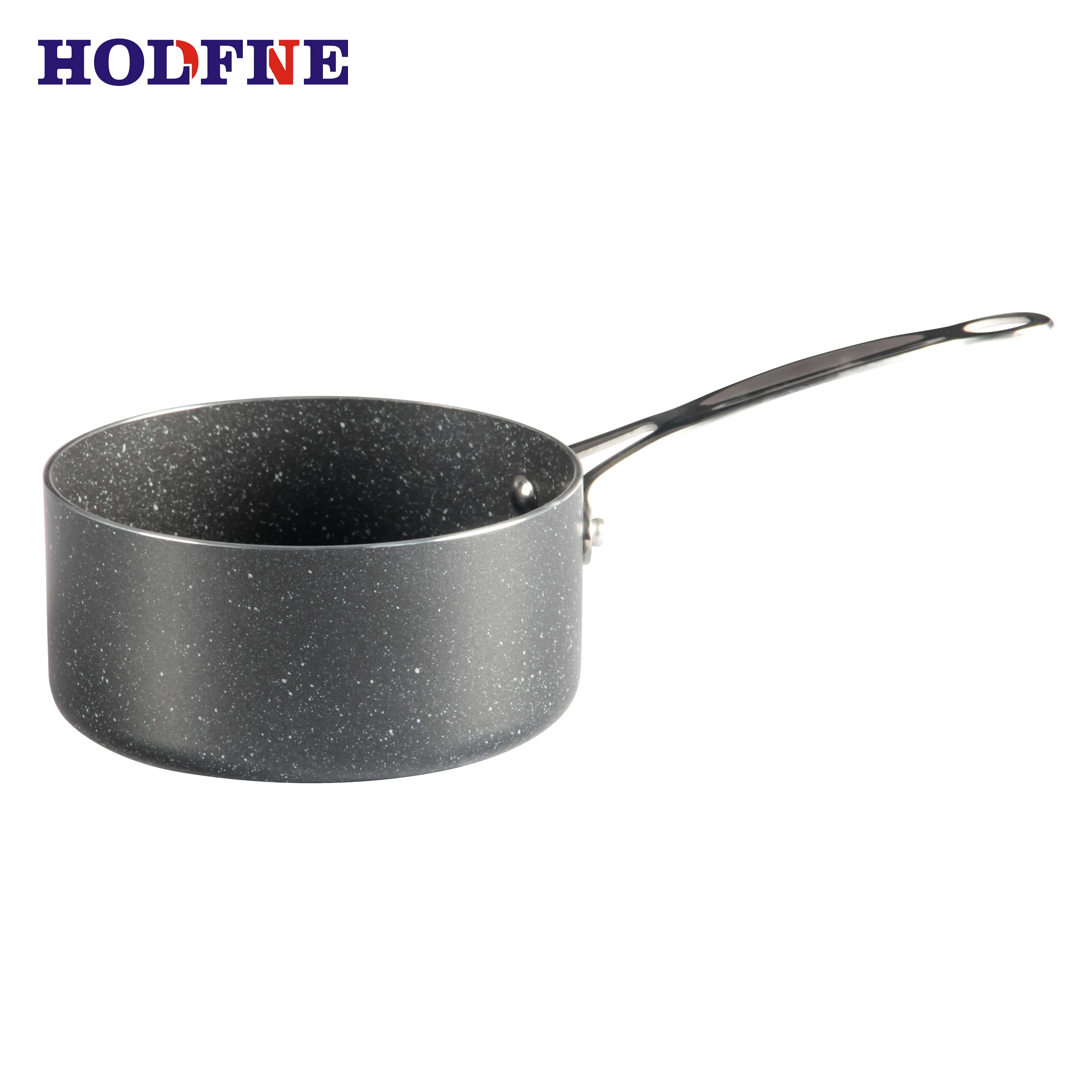 Black sprinkle Flanging fry pan milk pot aluminium non stick cookware sets Stainless steel handle