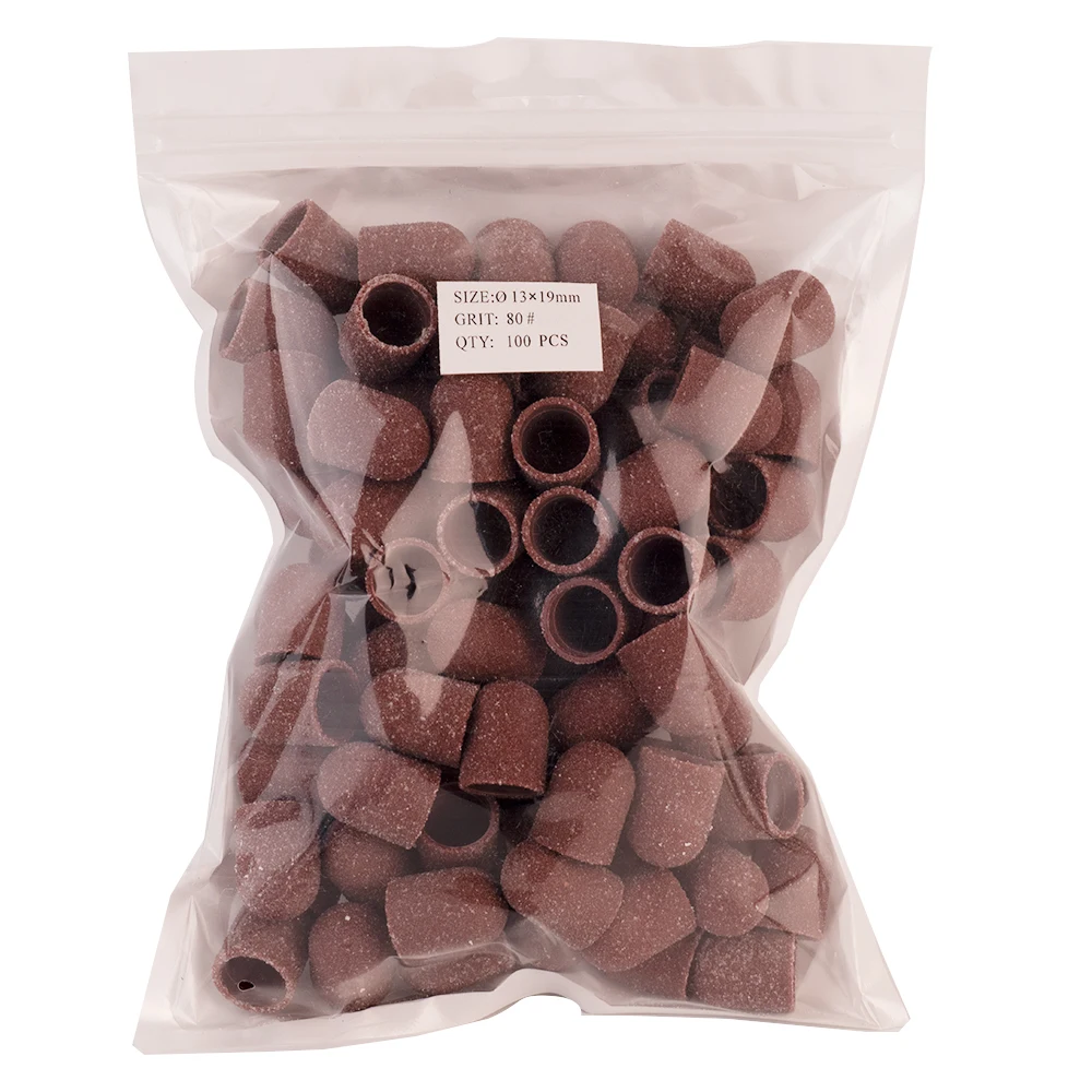 Pedicure Nail Drill Bits Set Electric Nail Drill Sanding Cap For Removing Dead Skin Classic Orange Plastic Sanding Caps