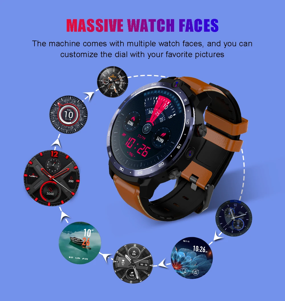 
LEMFO LEM12 android digital powerbank 1.6inch screen bt4.0 massive watch face smart watch phone with wifi gps 