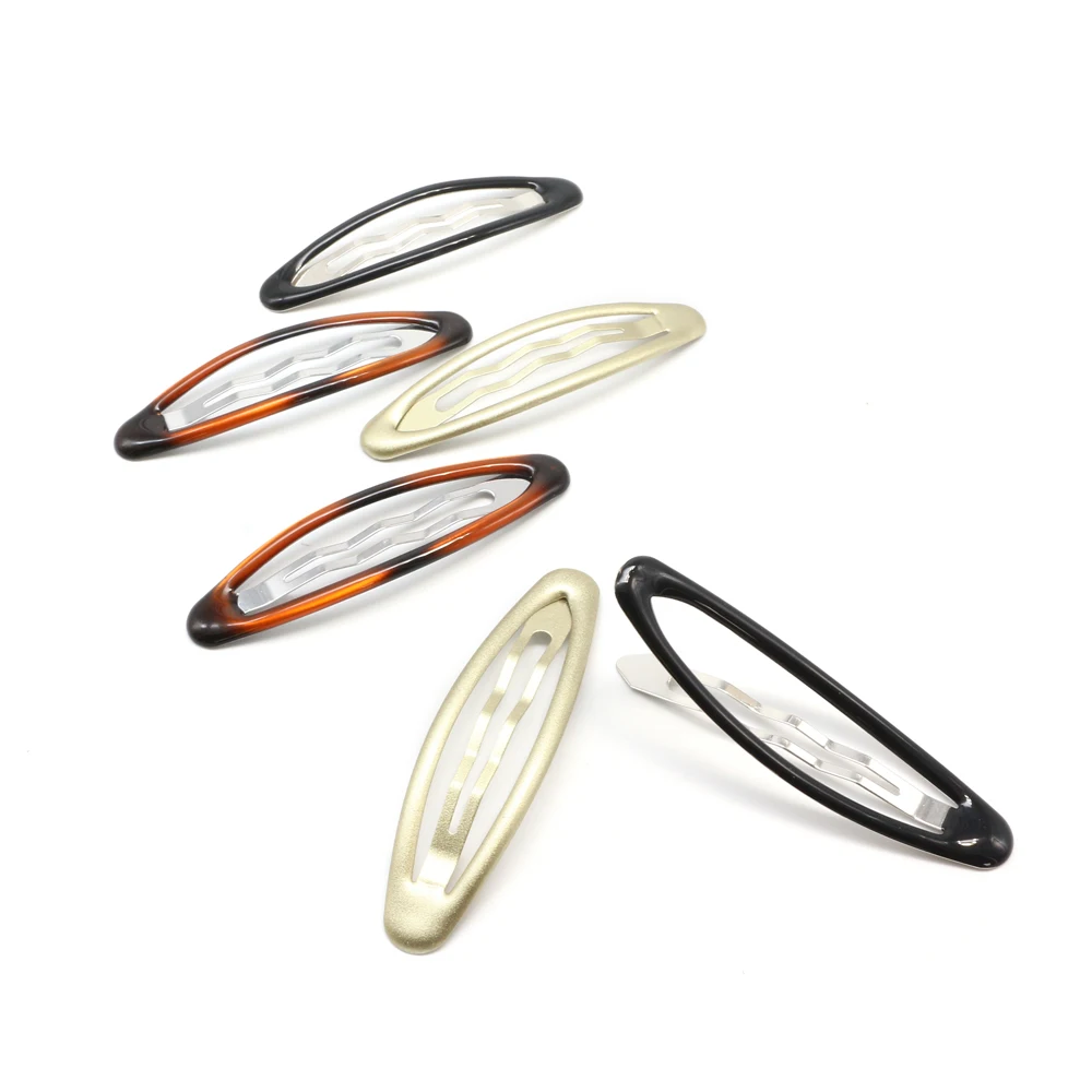
Lirong 6Pcs Epoxy Snap Hair Grips Metal Hair Clips Hair Accessories For Girls Three Color Mixed(Black/Blonde/Tortoise) 