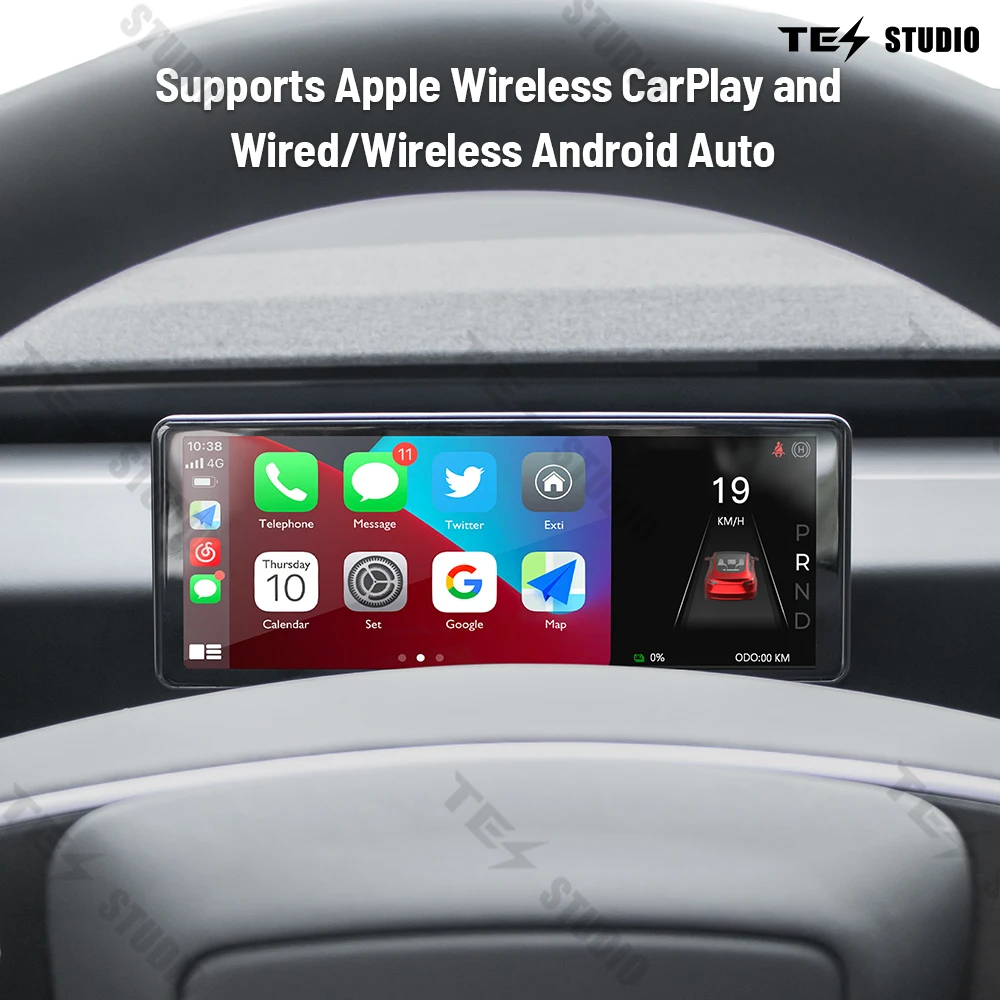 6.86 inch support OTA  Wireless Carplay Touch Instrument Cluster front HUD Display for Tesla Model 3 Highland With Front Camera