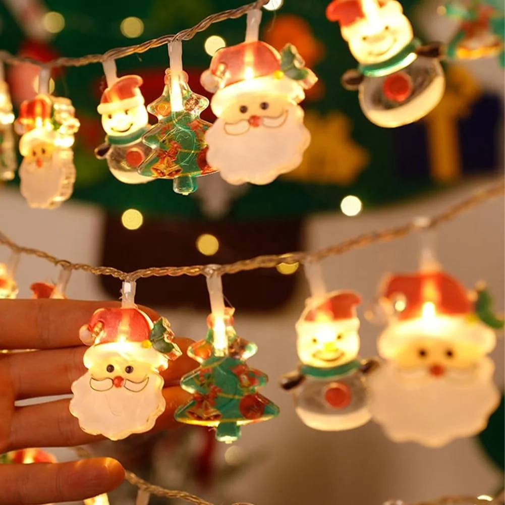 Santa Claus Christmas String Lights Snowman Xma Tree LED Lights string for Holiday Party Decoration