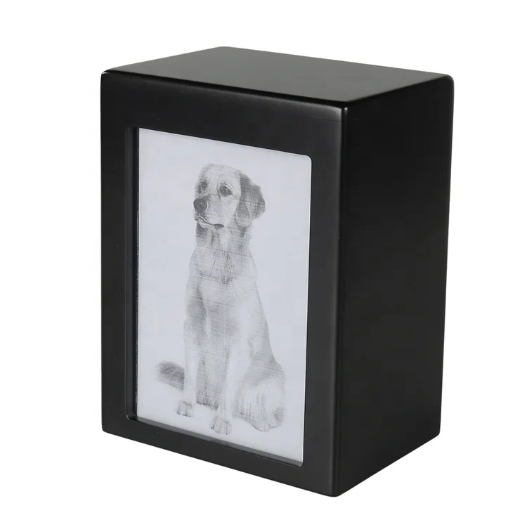 OEM/ ODM Cremation Memorial Urns for Pet Ashes Wooden Picture Frame Urns Box for Animal