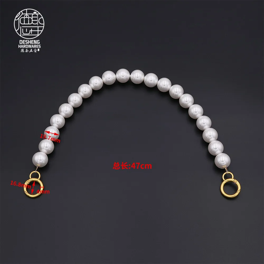 Handbag Accessories Women Pearl Chains Handle 8 Shape Clasp Spring Short Handle Bag Chains