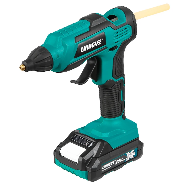 Liangye DIY Wireless Hot Melt Glue Gun Wholesale Plastic Single Temperature Hot Glue Gun with Electric or Battery Power Source