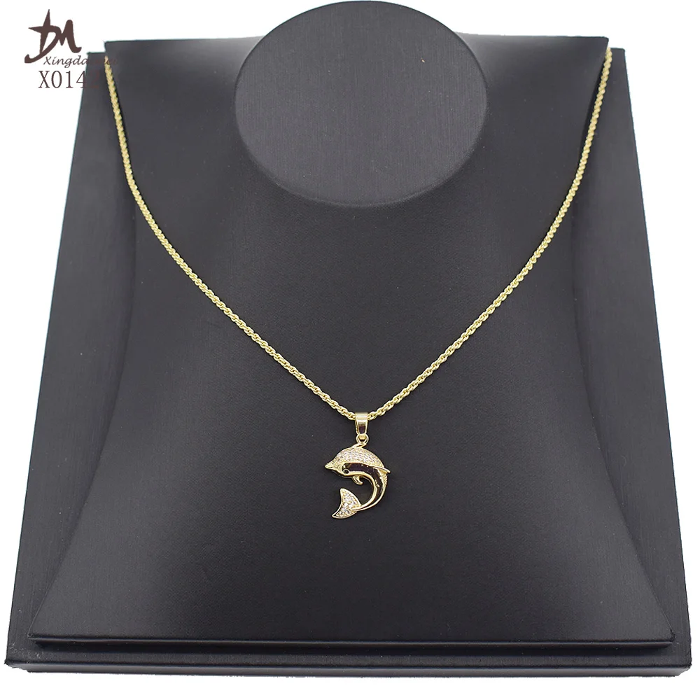 X0142 High quality zircon  pendant necklace Dolphin necklace