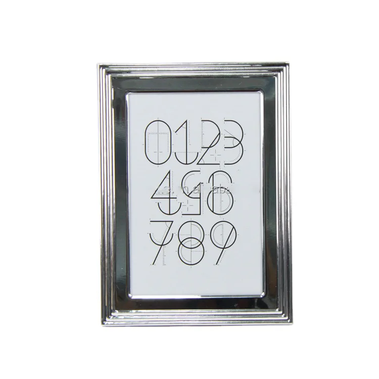 Jinnhome plating silver plated home decoration striped metal aluminum 4x6 photo frame new models