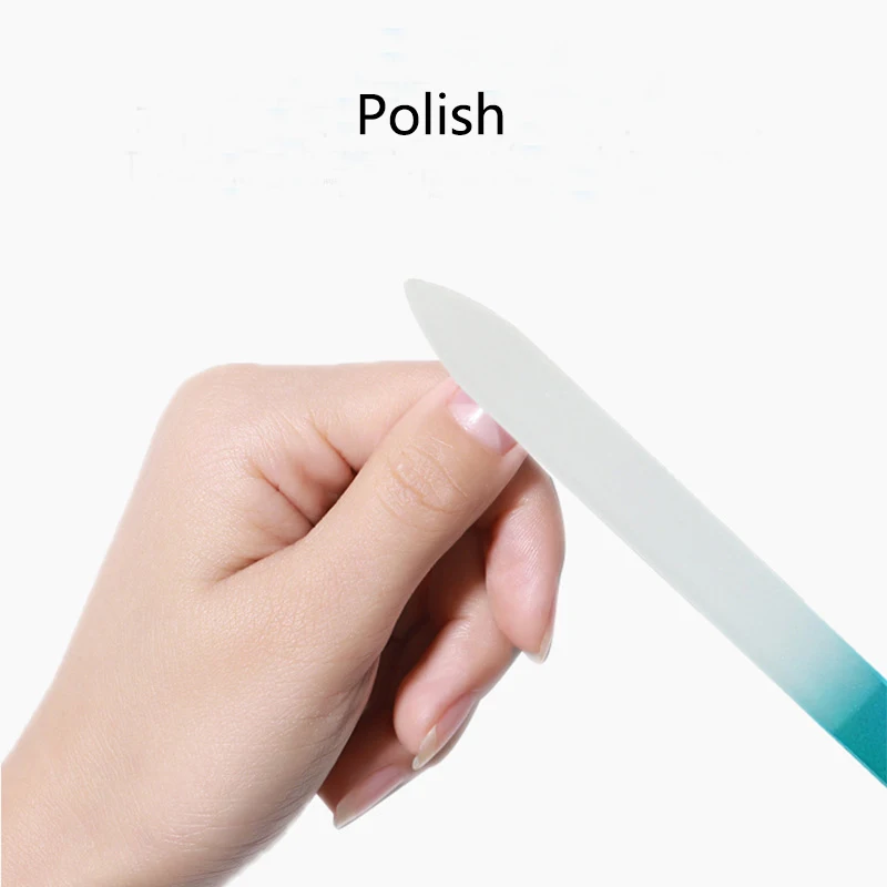 Beauty Salon Customized Colorful Double-sided Crystal Glass Nail File Set Manicure Glass Nail File